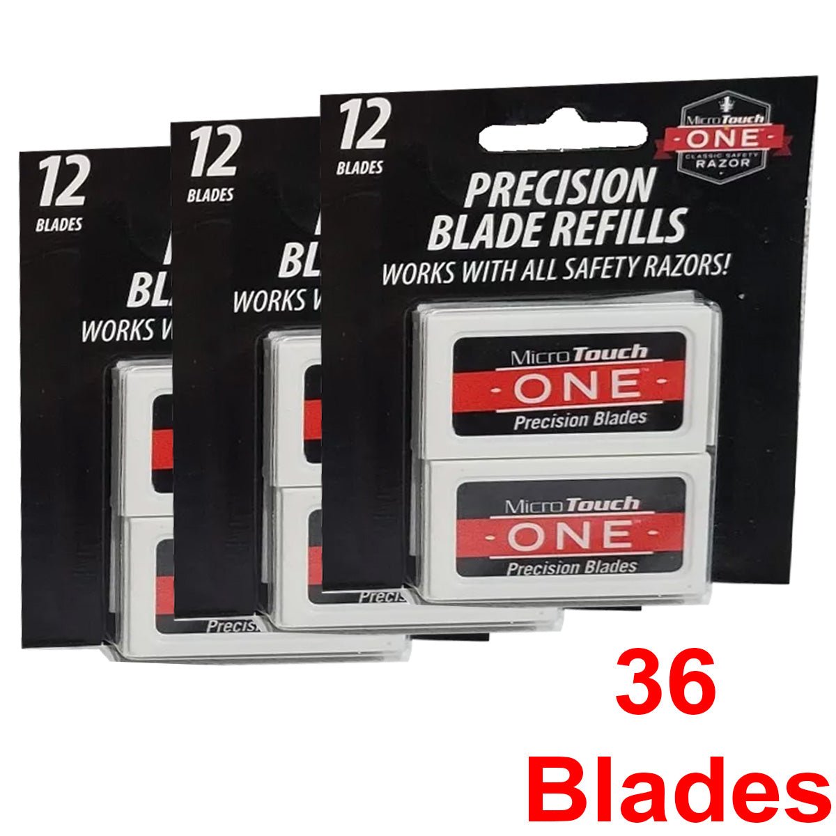 36ct microtouch one precision double edge safety razor blades