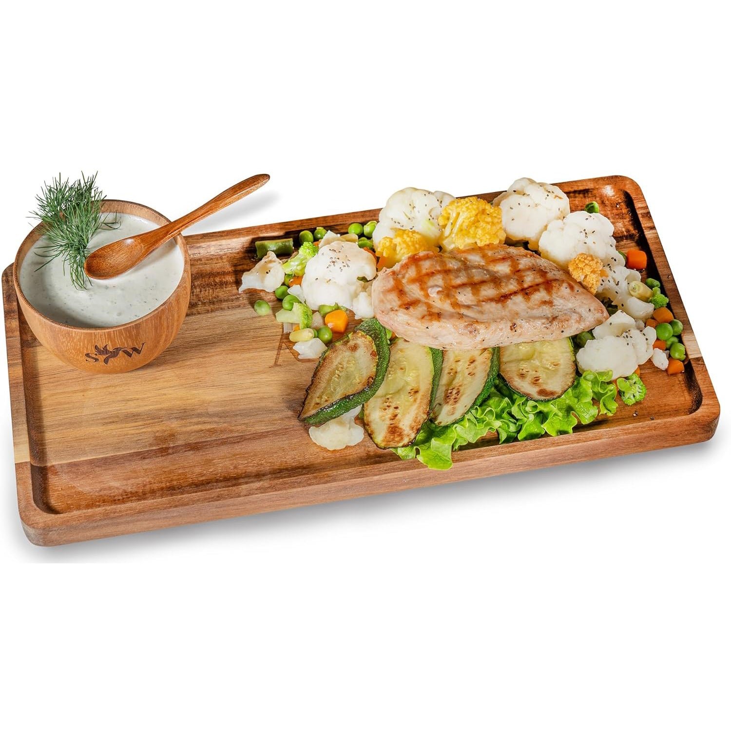 acacia wood serving tray set – 3 piece eco friendly gift