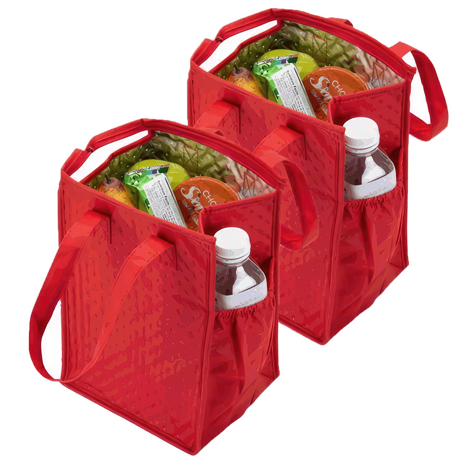 2pk red insulated cooler tote bag – 12 can capacity, waterproof