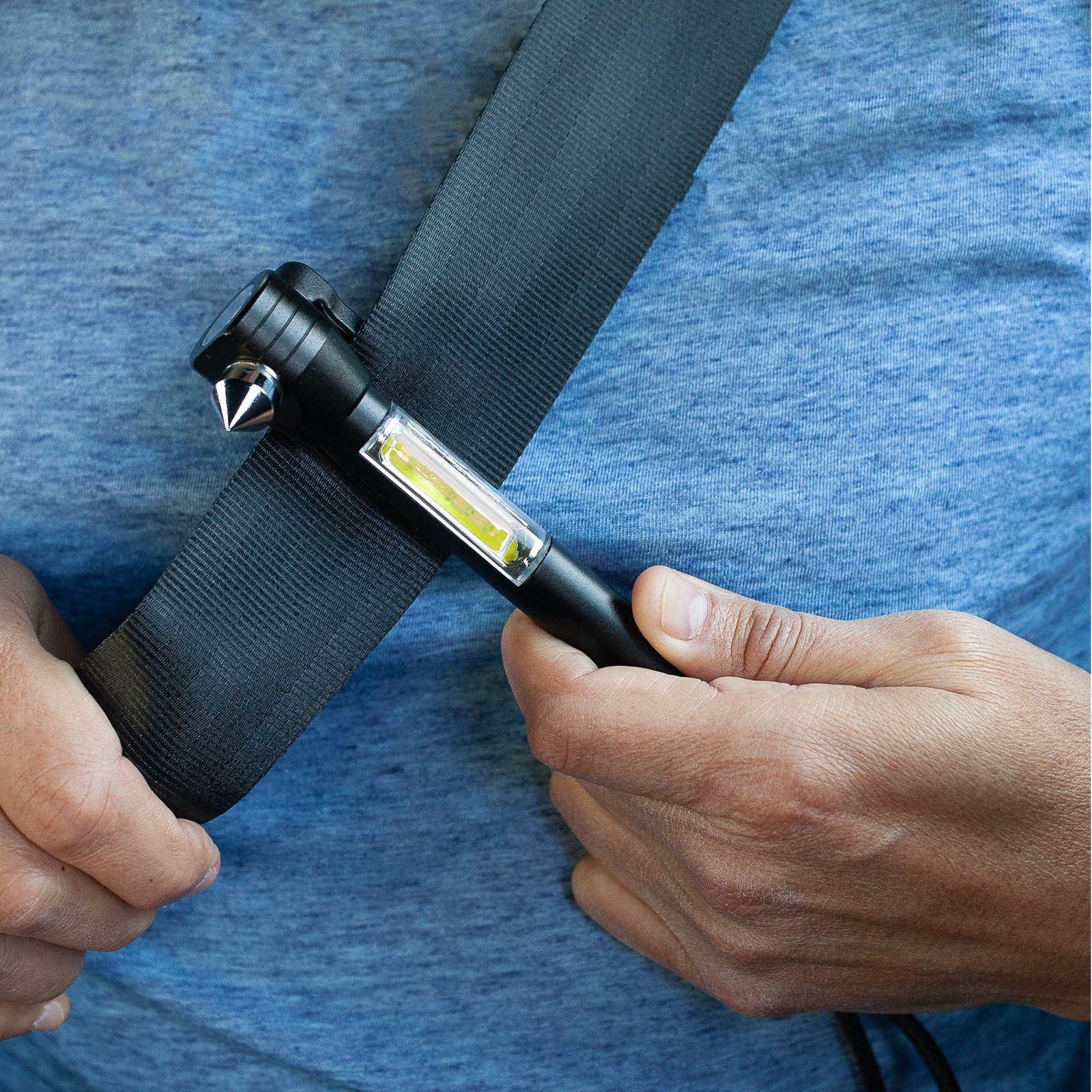 4 in 1 auto safety tool with cob flashlight – magnetic head, steel tip, and concealed blade 4 in 1 auto safety tool with cob flashlight – magnetic head, steel tip, and concealed blade