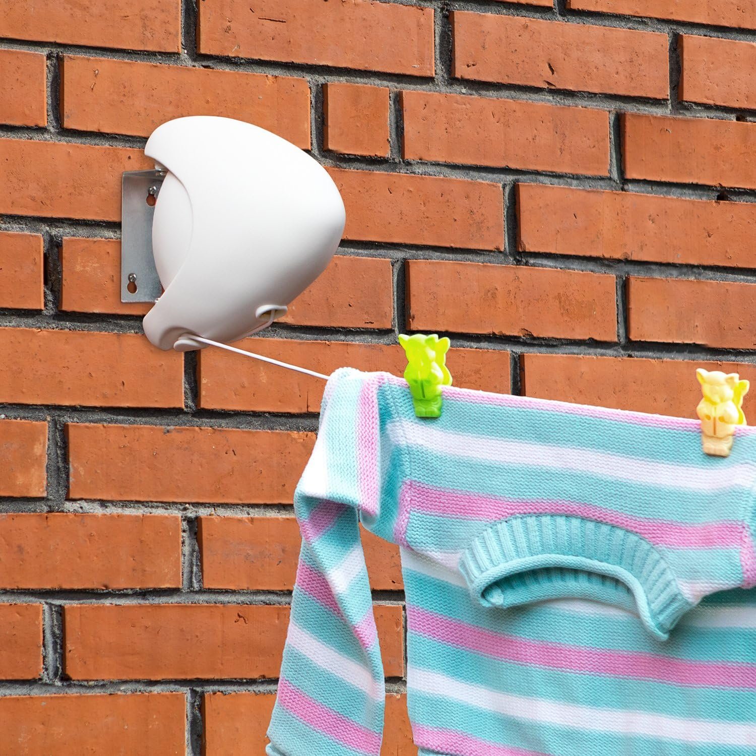 tatkraft strong retractable clothesline – 49ft automatic heavy duty outdoor dryer