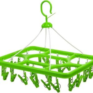 tatkraft laundry drying hanging rack – 24 clip portable clothes dryer