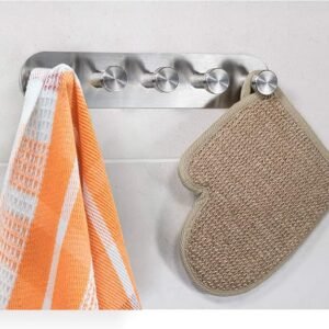 tatkraft jane self adhesive wall hooks – 5 stainless steel hooks – no drill easy install