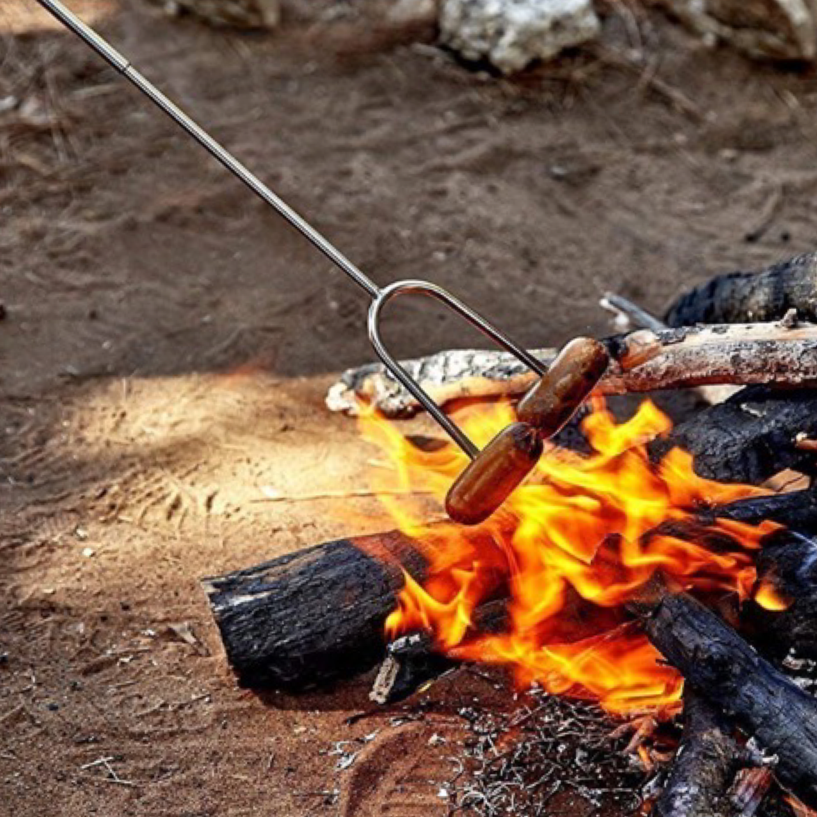 3pk 35" telescoping stainless steel bbq forks for campfires & camping 3pk 35" telescoping stainless steel bbq forks for campfires & camping