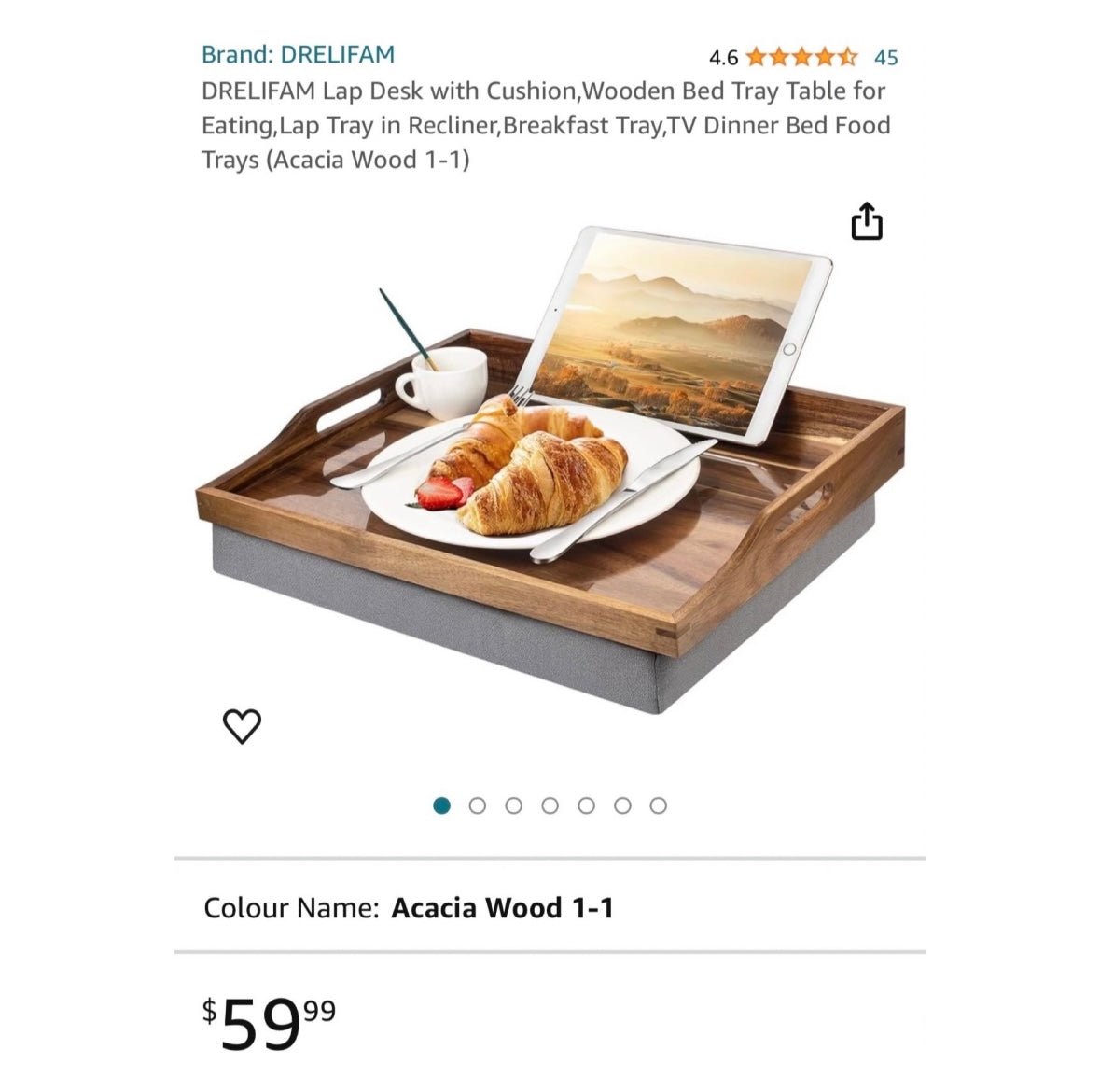 acacia wood lap desk with cushion – detachable tray table for your bed, couch or recliner! acacia wood lap desk with cushion – detachable tray table for your bed, couch or recliner!