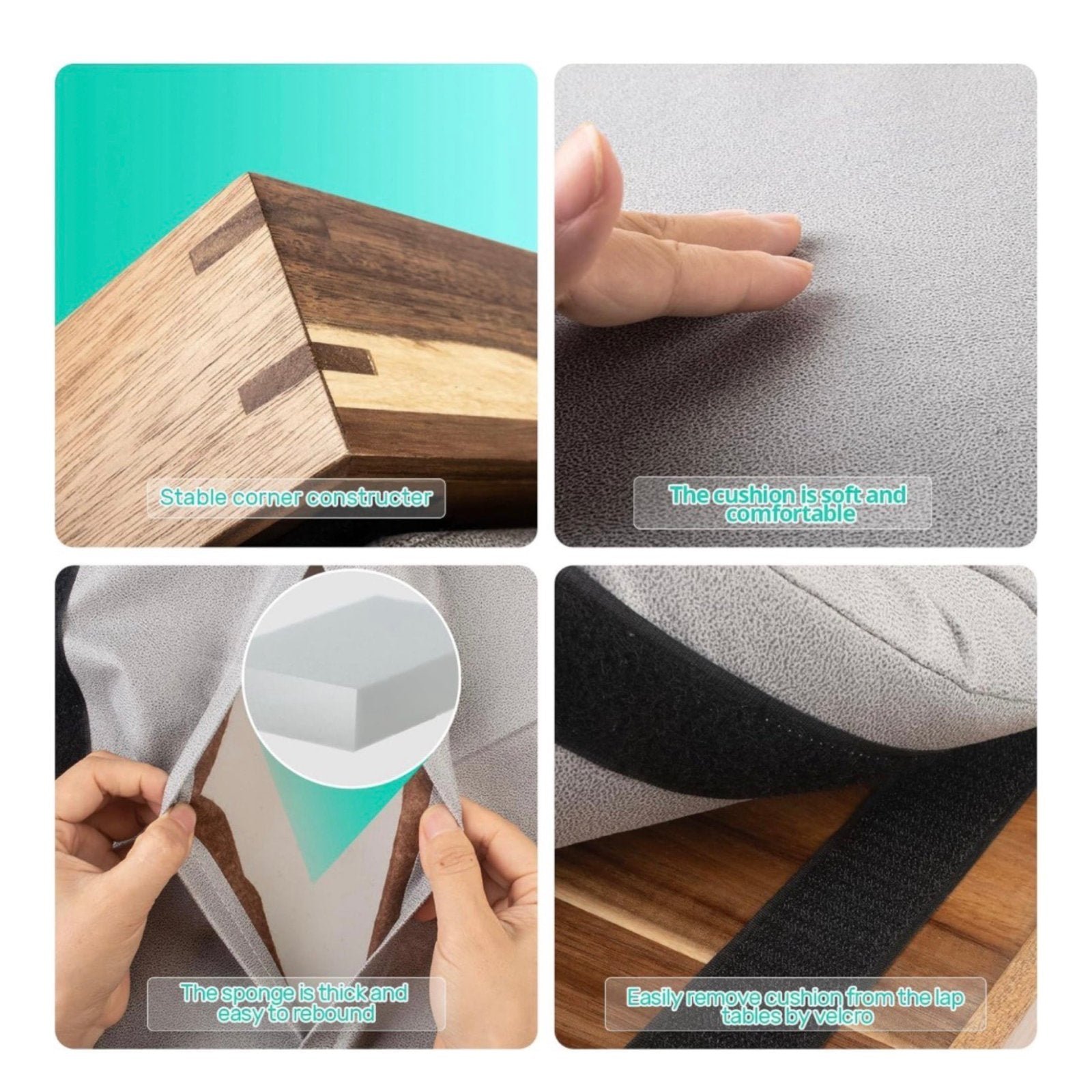 acacia wood lap desk with cushion – detachable tray table for your bed, couch or recliner! acacia wood lap desk with cushion – detachable tray table for your bed, couch or recliner!