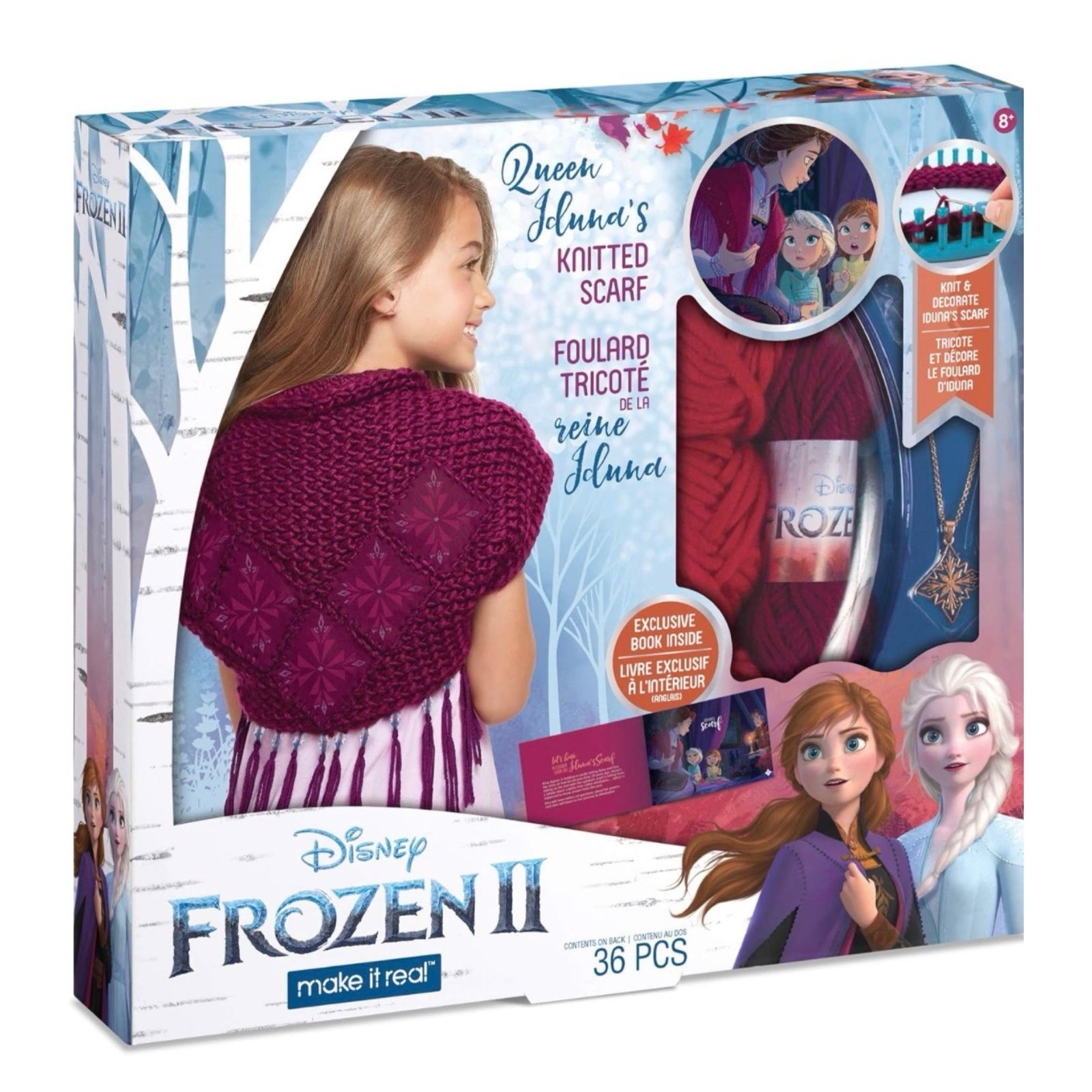 frozen 2 loom knitting scarf kit for kids diy queen iduna's shawl