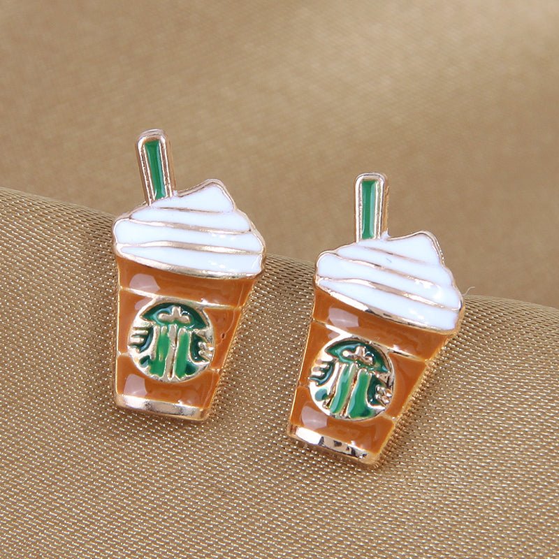 blended frozen coffee stud earrings for pierced ears fashion jewelry